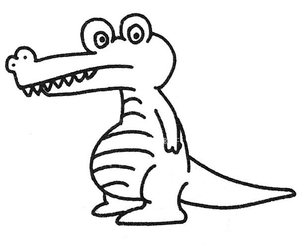 卡通鳄鱼简笔画图片6