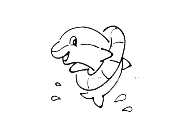 可爱的小海豚简笔画1