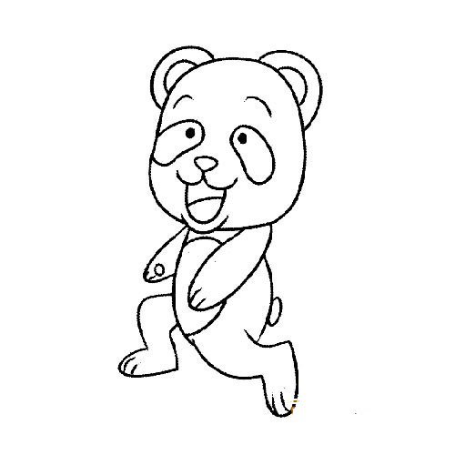 搞笑蠢萌的大熊猫简笔画