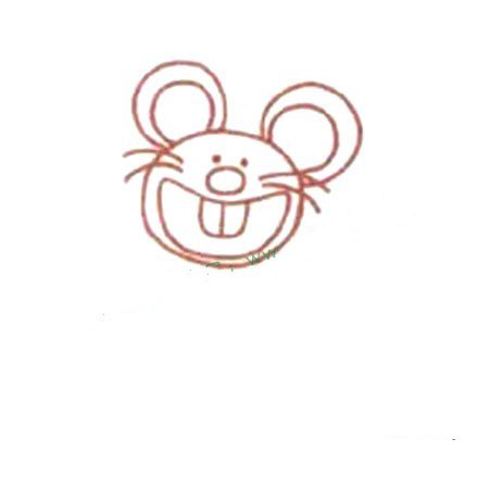 1.先画老鼠的头部