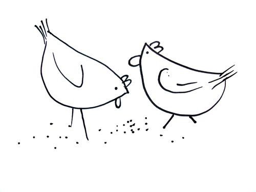 关于母鸡的简笔画画法