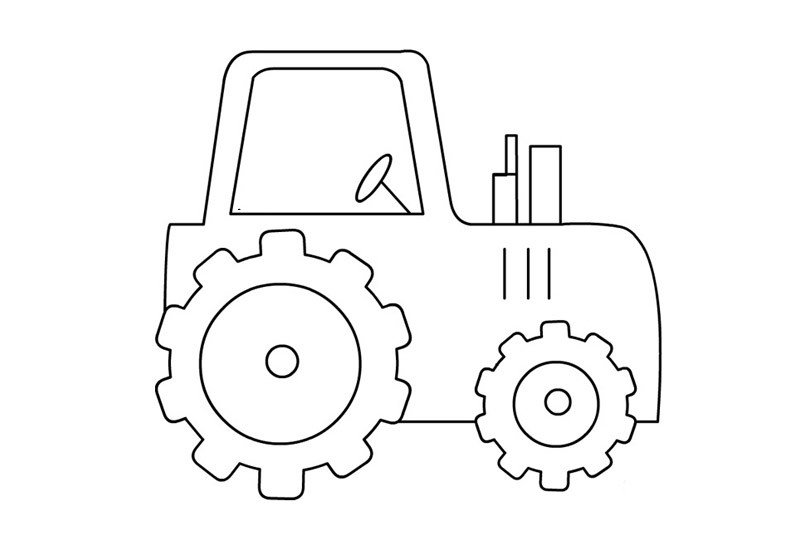 简单好画的农用拖拉机1