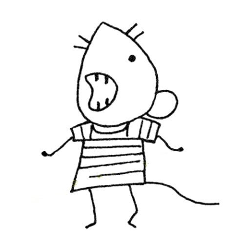 吃惊的小老鼠简笔画图片