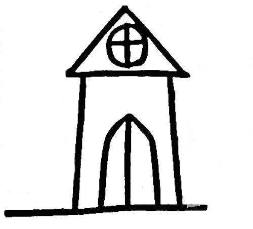 儿童建筑简笔画教堂的画法