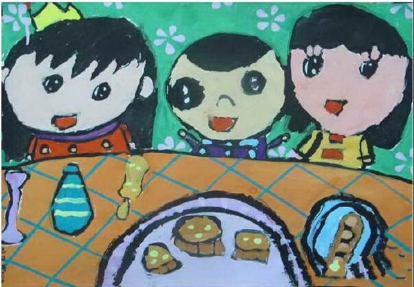 中秋节儿童画图片-我们最爱吃月饼