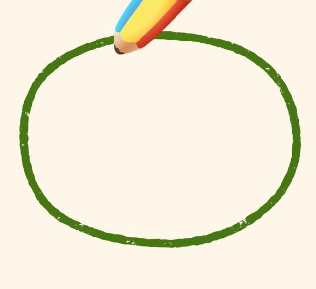 1.先画一个椭圆形。