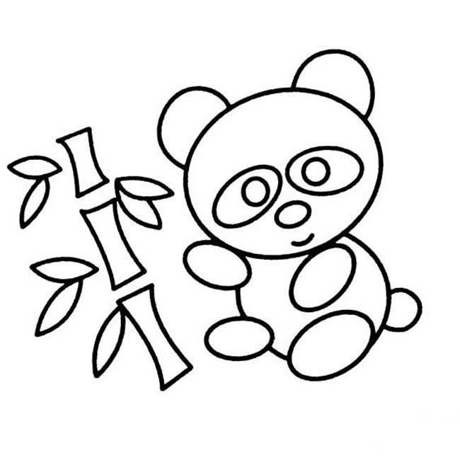 大熊猫和竹子简笔画图片
