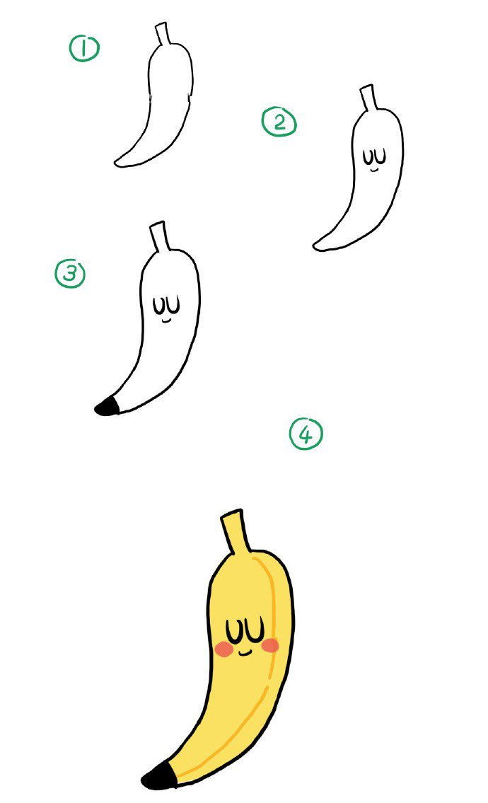 害羞的香蕉简笔画