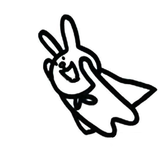 奔月的玉兔简笔画图片