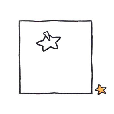 1.画出带有一个小把的五角星。