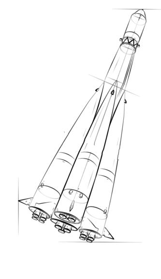 如何画一个太空火箭