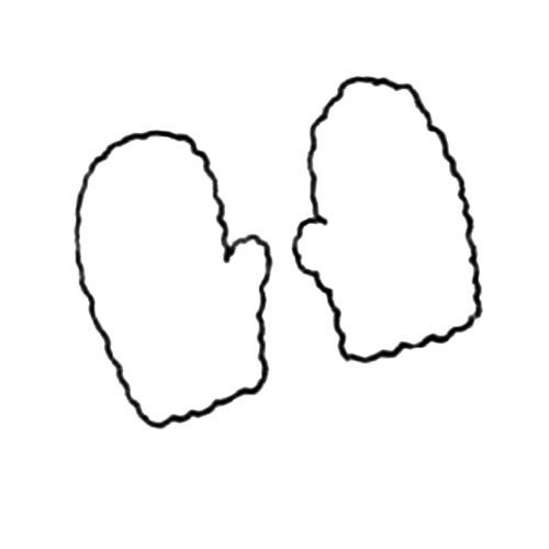 2.同样方法描绘出右手手套的轮廓。