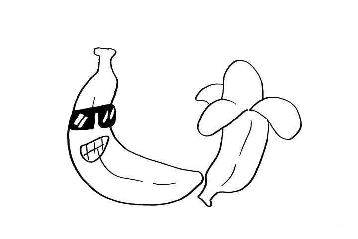 6.以及香蕉的下半身.和香蕉的纹理。