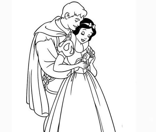 白雪公主和王子简笔画 白雪公主图片简笔画