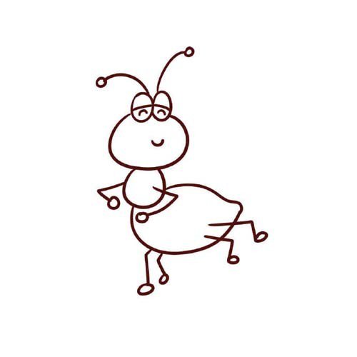 动物简笔画教程 蚂蚁的画法步骤图