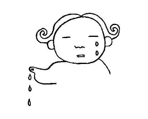 幼儿人物简笔画在哭的小女孩