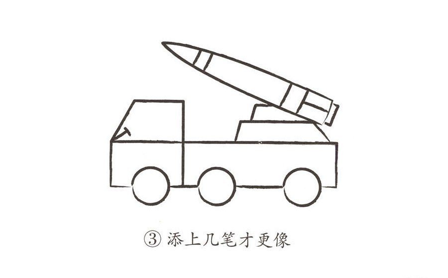 幼儿简笔画 火箭车