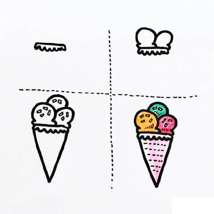 冰淇淋和冰棒的简笔画图片3