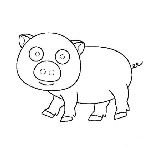 简单的小猪简笔画图片