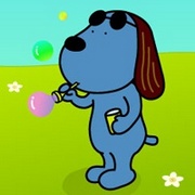 顽皮好奇的蓝色卡通狗狗头像大全