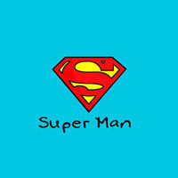 超人卡通人物与超人标志头像图片