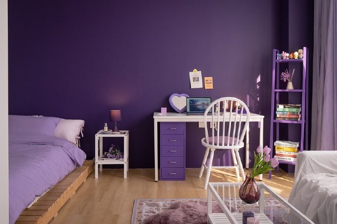 一个紫色控的单人家居装饰