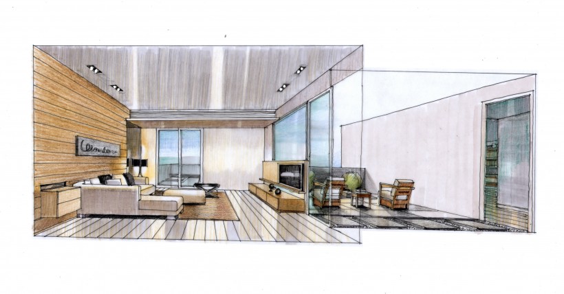 无锡太湖国际社区住宅手绘稿图片