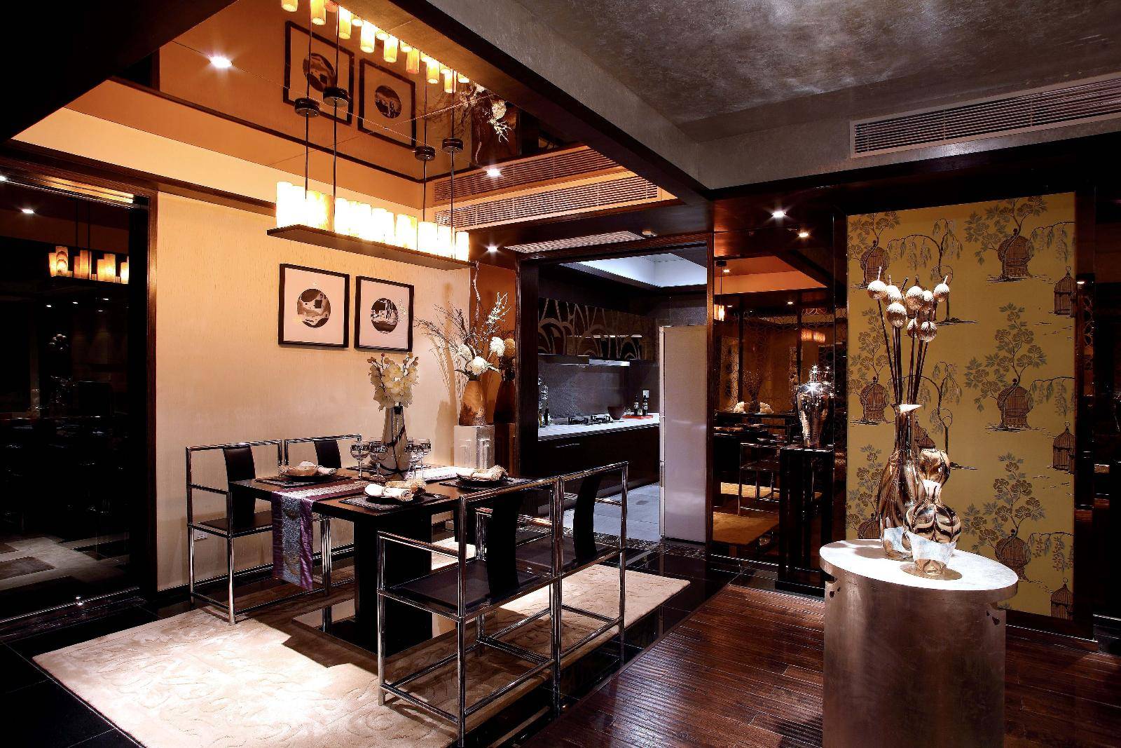 现代简约中式餐厅设计图