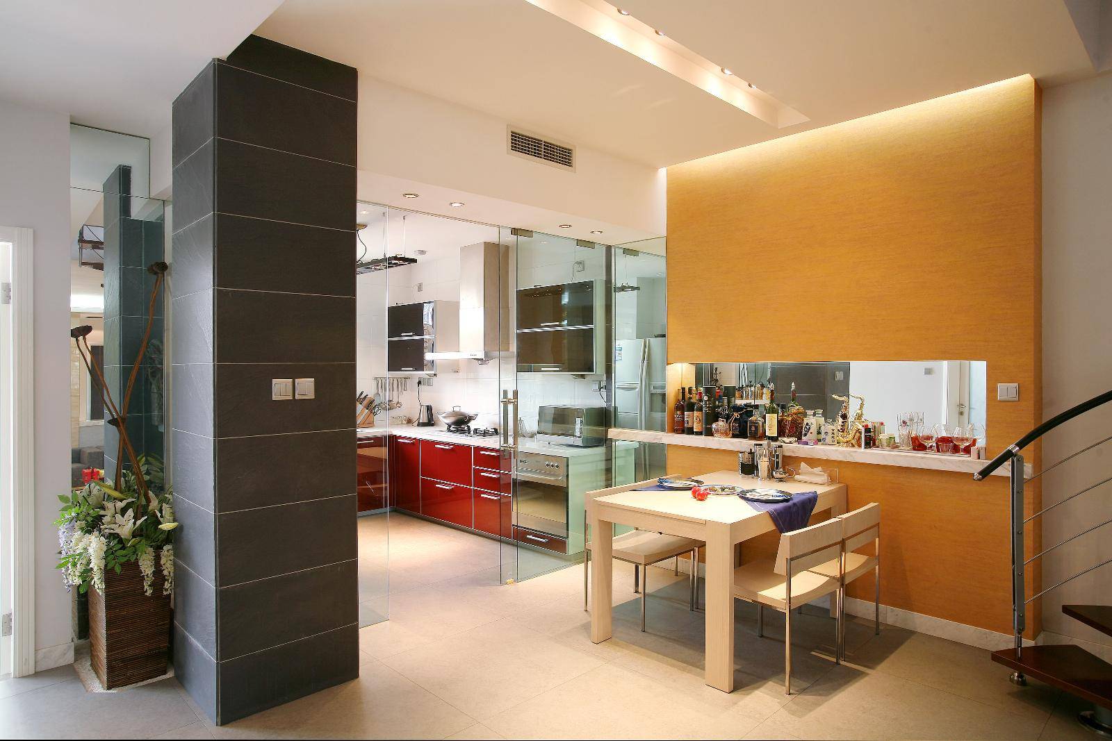 现代简约创意餐厅厨房装修效果展示