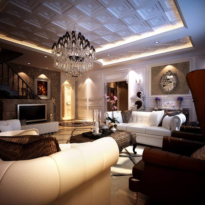 欧式客厅沙发茶几设计案例