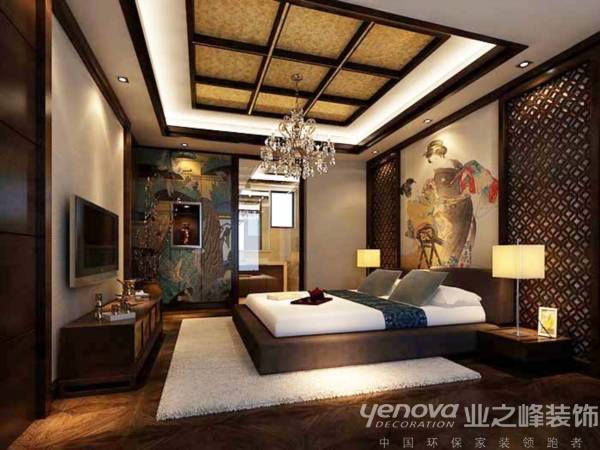 中式中式风格新中式卧室吊顶设计图