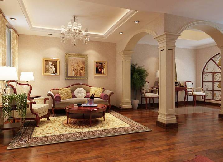 美式美式风格客厅吊顶背景墙沙发客厅沙发设计方案