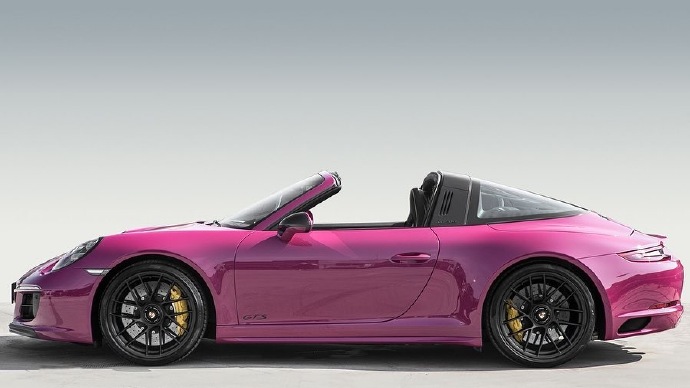 一组帅气紫色保时捷2018 Targa 4 GTS
