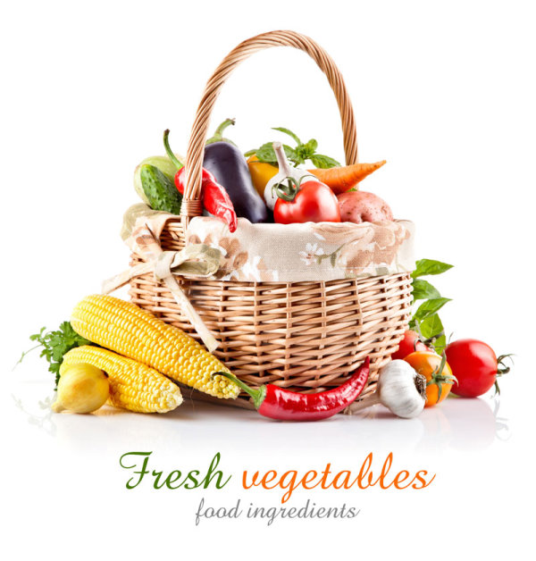 高清菜篮里的蔬菜图片蔬菜