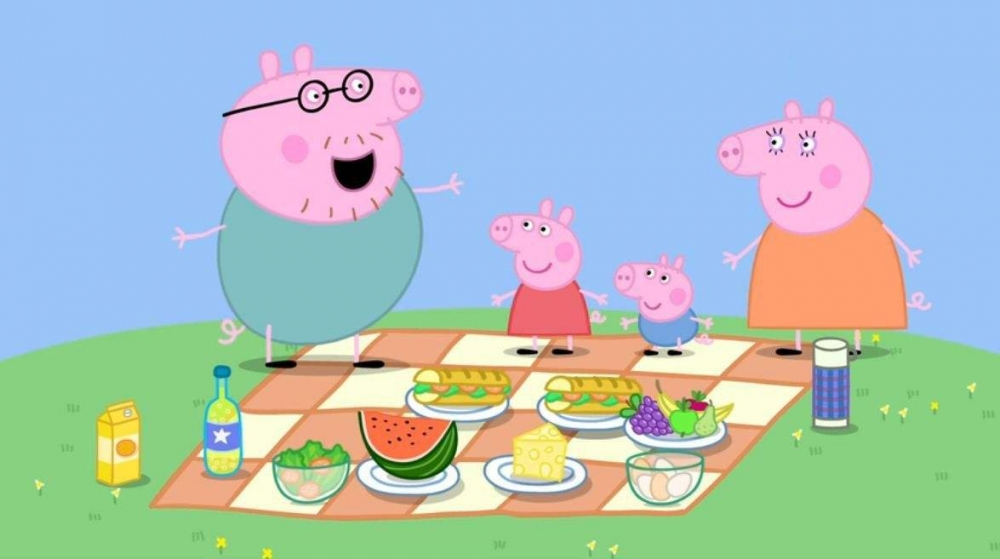 小猪佩奇和谐一家人图片