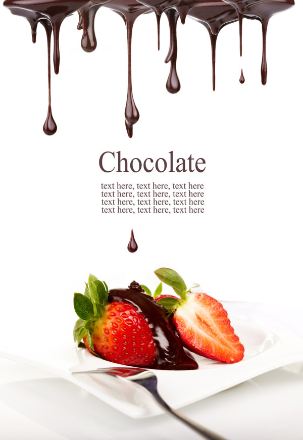 草莓和巧克力高清图片素材
