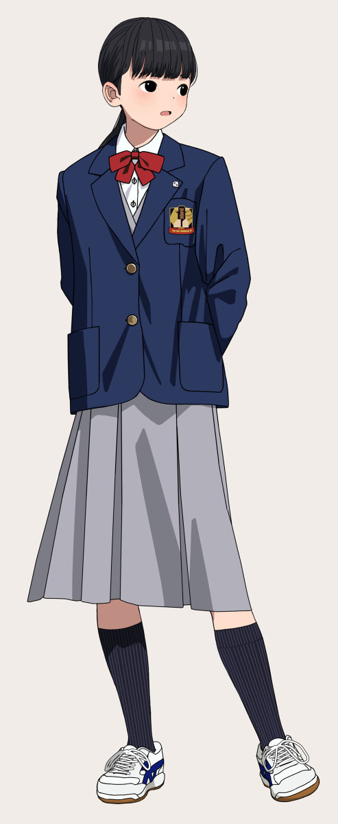 日式校服的可爱女孩卡通壁纸