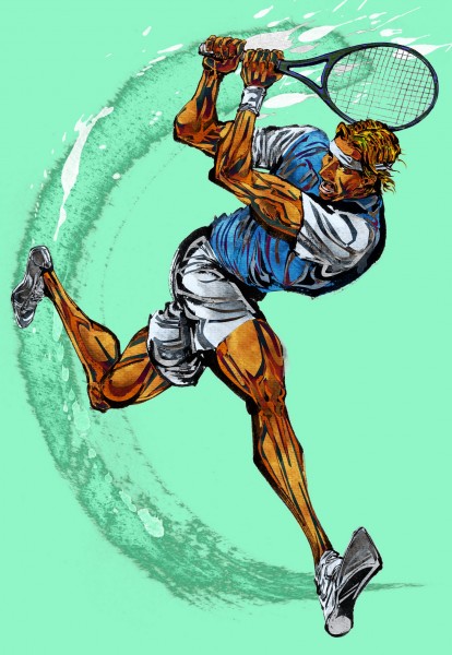 卡通网球运动矢量图片