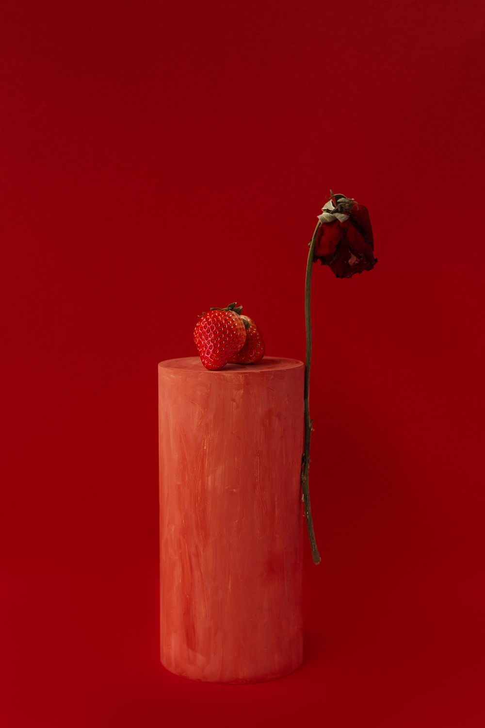 一组草莓红色背景艺术照图片