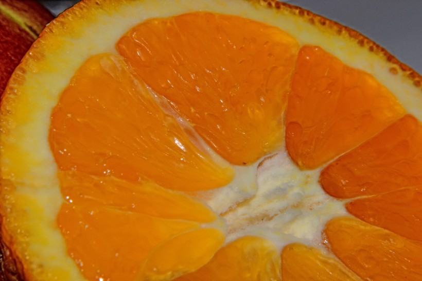 切开的橙子高清真实图片