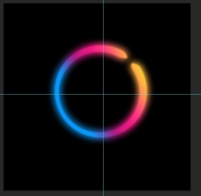 工具运用，在PS中用选区工具制作彩色发光圆环