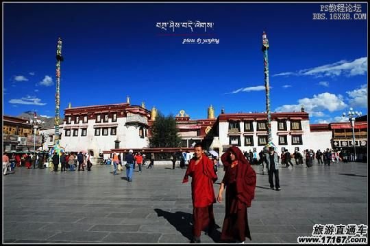 ps教程:_PhotoShop为风景照片天空调出西藏蓝色调 