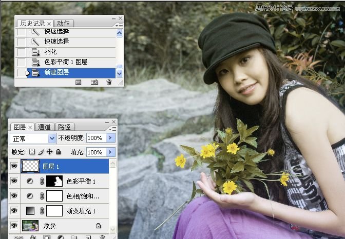 Photoshop调出微笑女孩复古的淡黄效果,PS教程,16xx8.com教程网