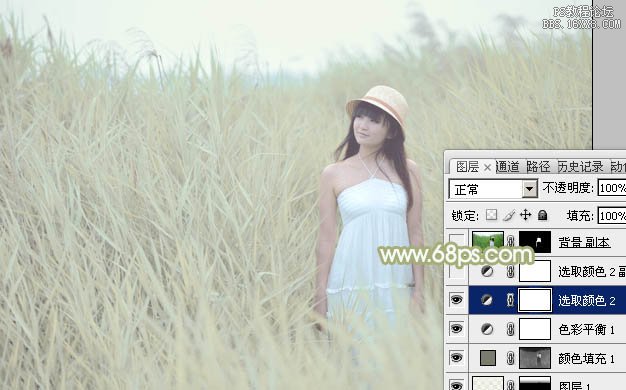 Photoshop打造非常淡雅的芦苇美女图片