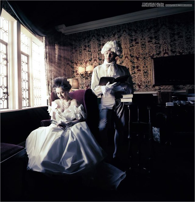 Photoshop调出欧洲中世纪复古婚纱照后期效果,PS教程,16xx8.com教程网