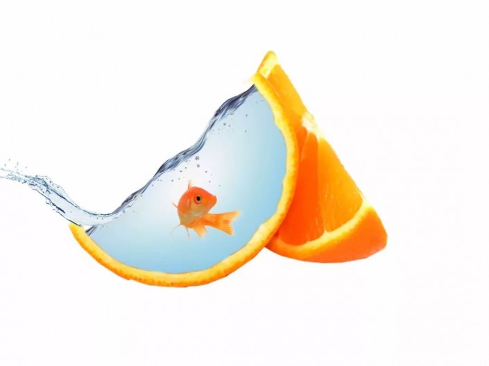 场景合成，在PS中合成一款橙子鱼缸