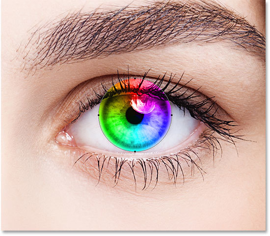 眼睛美化，制作彩色美瞳效果教程