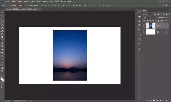 场景合成，通过PS合成夕阳下的剪影照片
