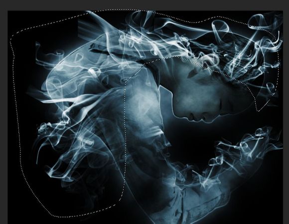 人像效果，ps制作空中的神秘烟雾人像效果图