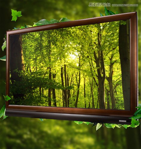 Photoshop合成环保电视产品广告效果图,PS教程